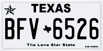 TX license plate BFV6526