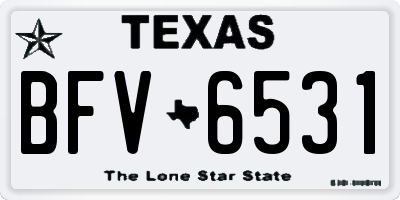 TX license plate BFV6531