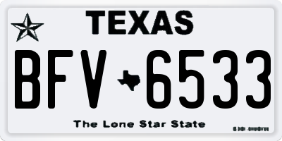 TX license plate BFV6533