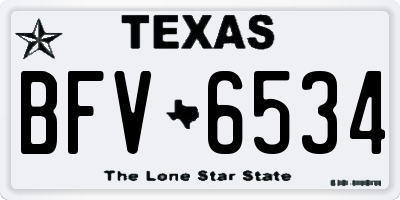 TX license plate BFV6534