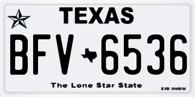 TX license plate BFV6536