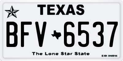 TX license plate BFV6537