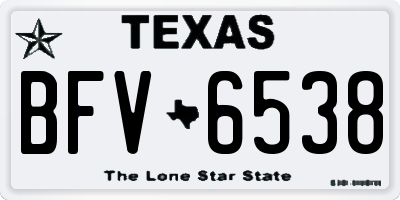 TX license plate BFV6538