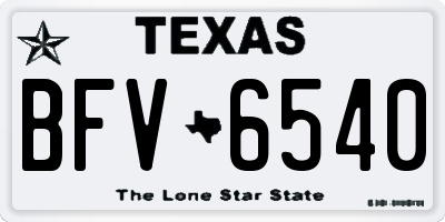TX license plate BFV6540