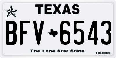 TX license plate BFV6543