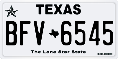 TX license plate BFV6545