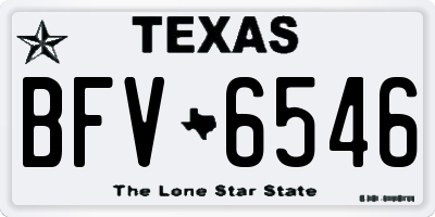 TX license plate BFV6546