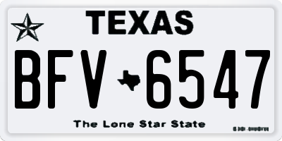 TX license plate BFV6547