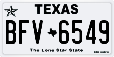 TX license plate BFV6549