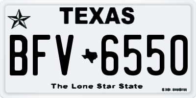 TX license plate BFV6550