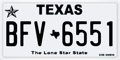 TX license plate BFV6551
