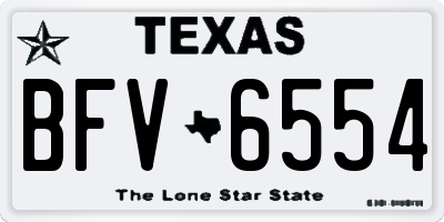 TX license plate BFV6554