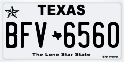 TX license plate BFV6560