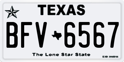 TX license plate BFV6567