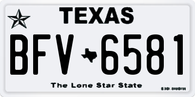 TX license plate BFV6581