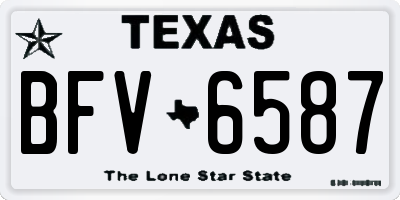 TX license plate BFV6587