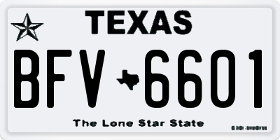 TX license plate BFV6601