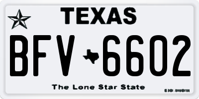 TX license plate BFV6602