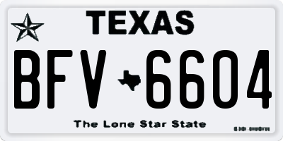 TX license plate BFV6604