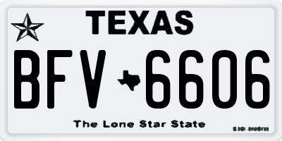 TX license plate BFV6606