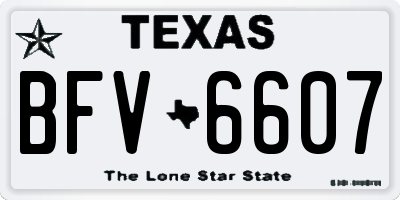 TX license plate BFV6607