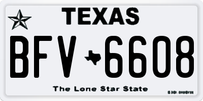 TX license plate BFV6608