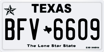 TX license plate BFV6609