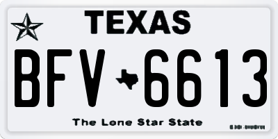 TX license plate BFV6613