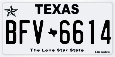 TX license plate BFV6614