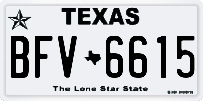 TX license plate BFV6615