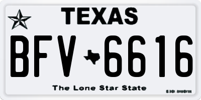 TX license plate BFV6616