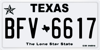 TX license plate BFV6617