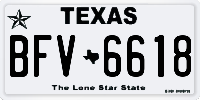 TX license plate BFV6618