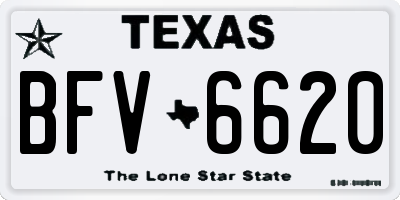 TX license plate BFV6620