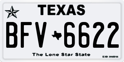TX license plate BFV6622