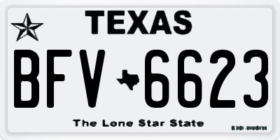 TX license plate BFV6623