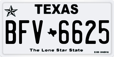TX license plate BFV6625