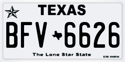 TX license plate BFV6626