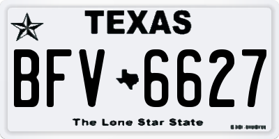 TX license plate BFV6627