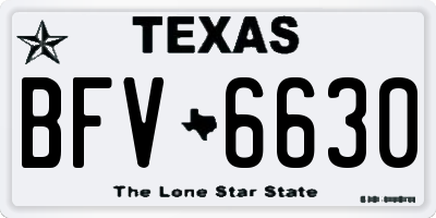 TX license plate BFV6630