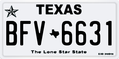TX license plate BFV6631