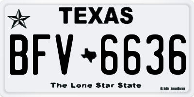 TX license plate BFV6636