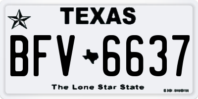 TX license plate BFV6637