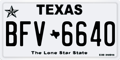 TX license plate BFV6640