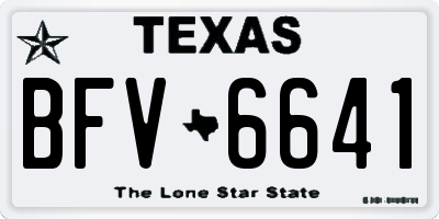 TX license plate BFV6641