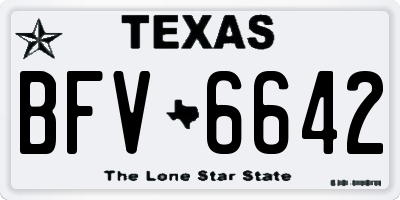 TX license plate BFV6642