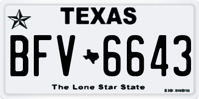 TX license plate BFV6643