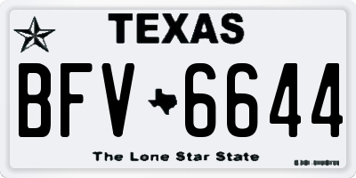 TX license plate BFV6644