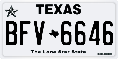 TX license plate BFV6646