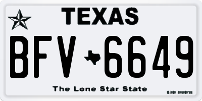 TX license plate BFV6649